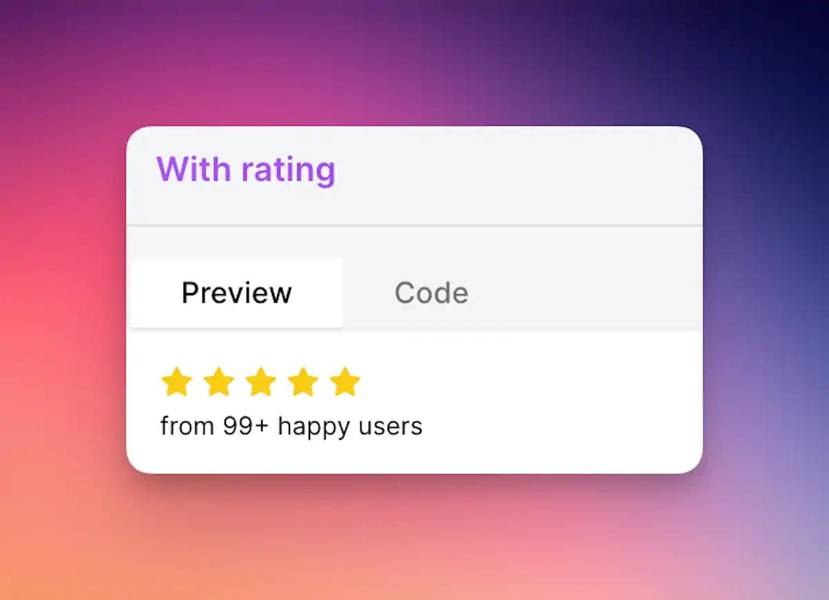 Landing Page Rating Component